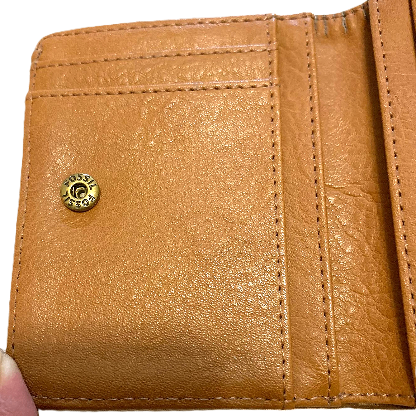 Fossil Brown Leather Wallet with Colourful Stripe Detail - photo 4
