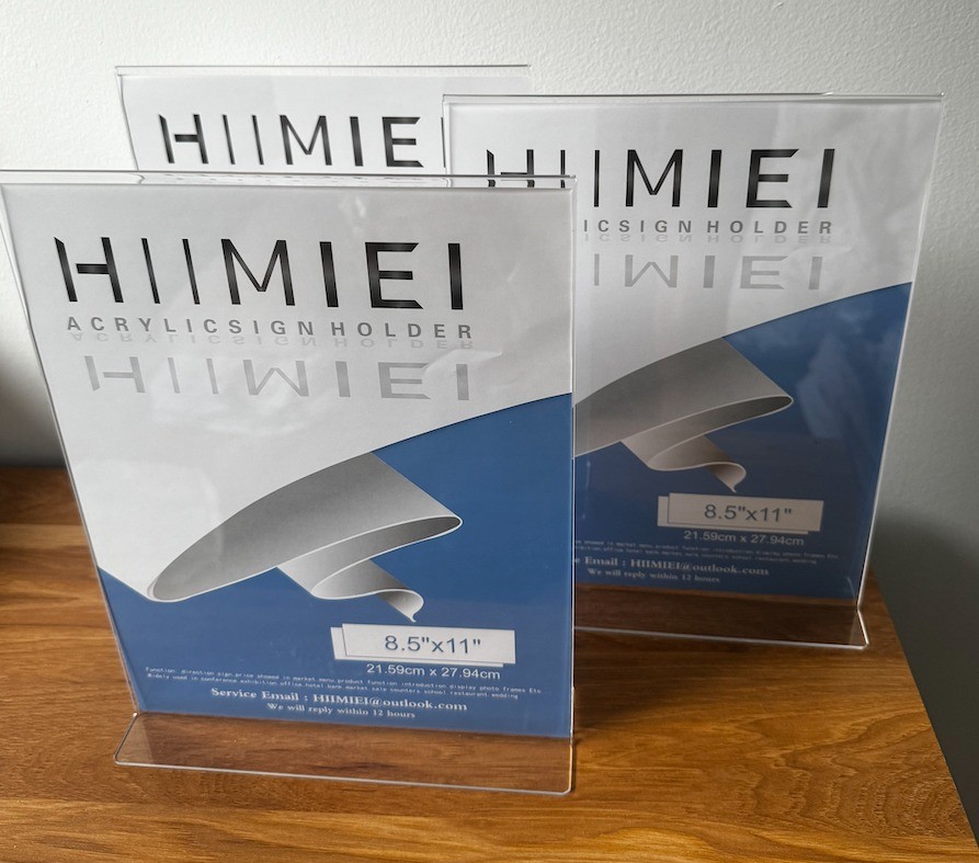 Set of 3 Menu Brochure Display Holders, Transparent - photo 2