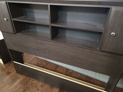 Queen Dark Brown Storage Bed Frame with Headboard