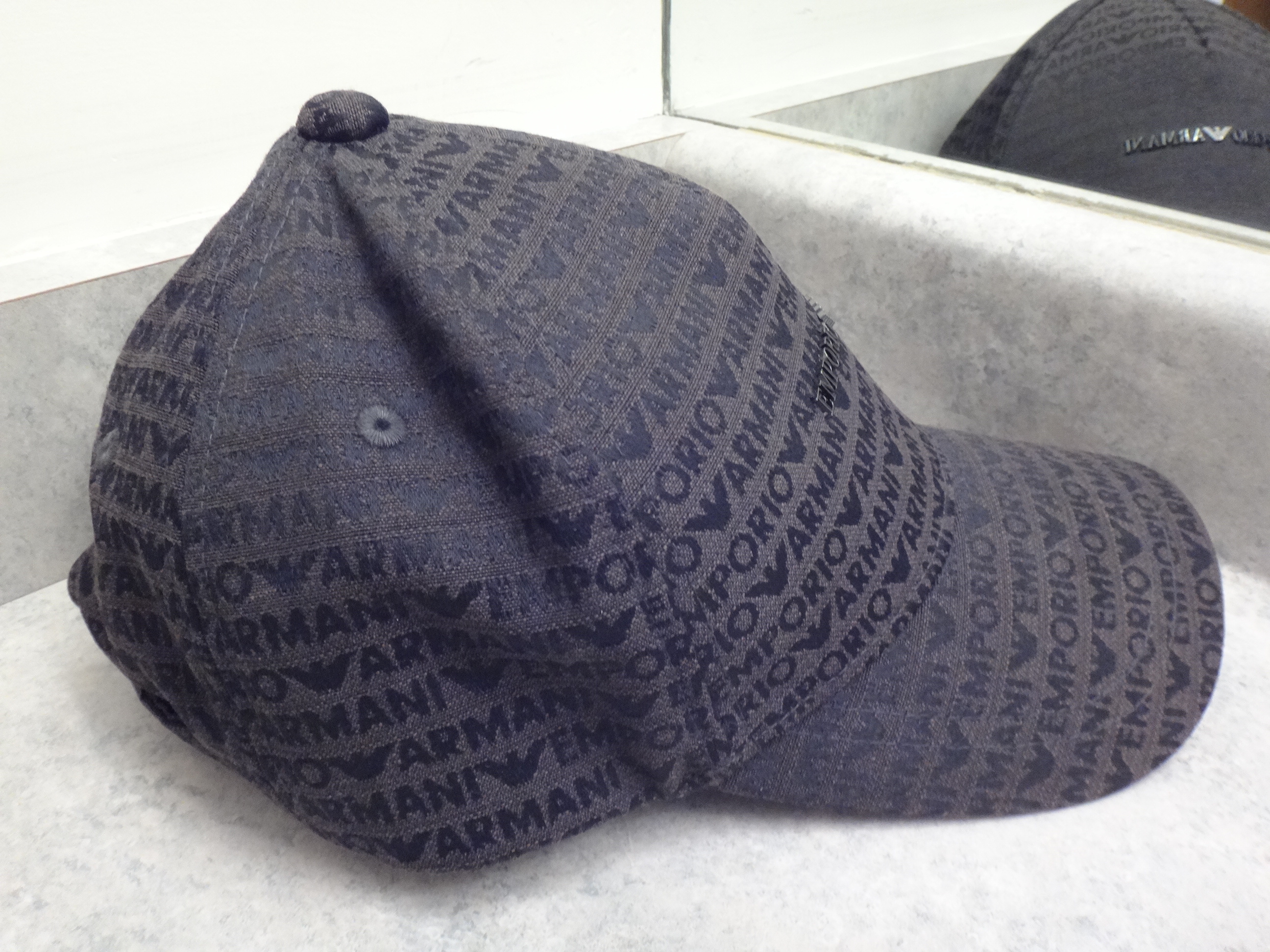 ✅🆕EMPORIO ARMANI Jacquard Baseball Hat Cap Logo Lettering NEW - photo 3