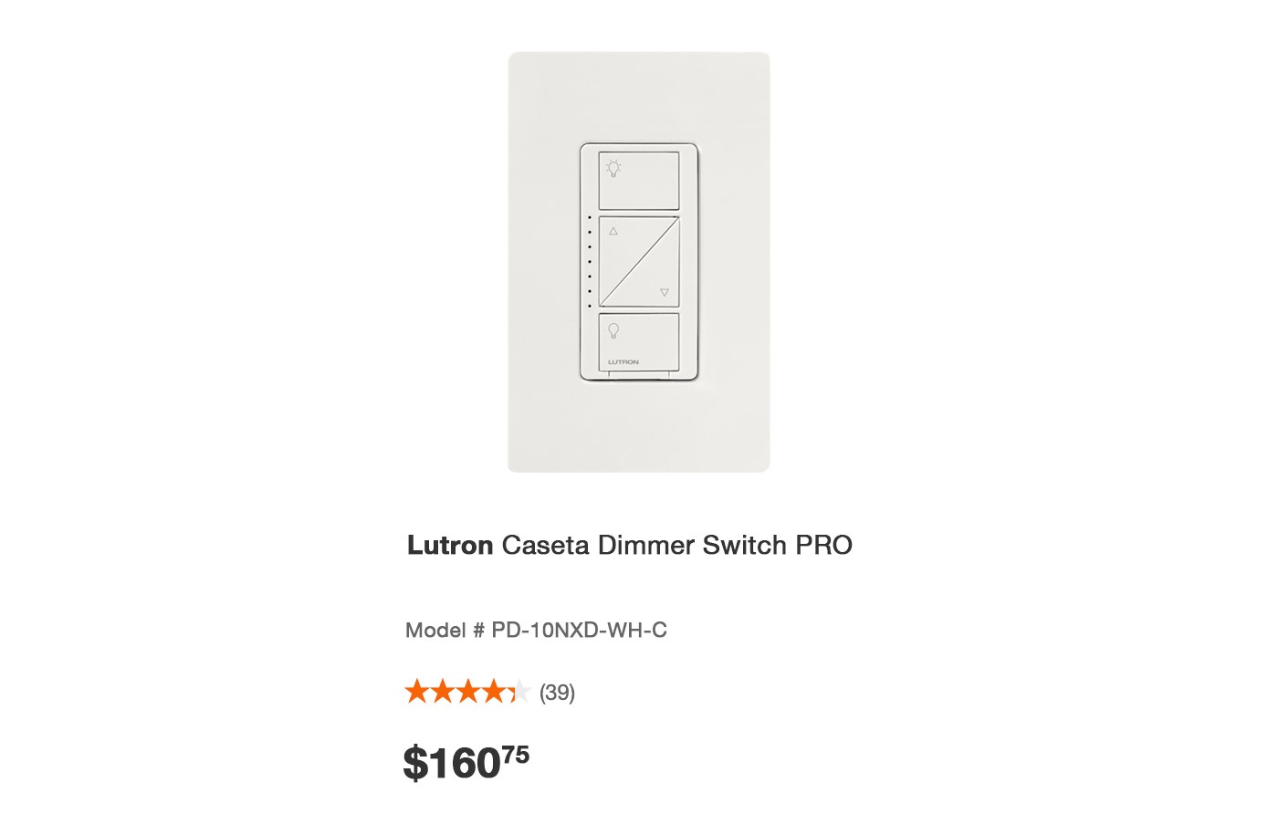 Lutron Caseta PRO dimmer, PD-10NXD-WH-C - photo 3