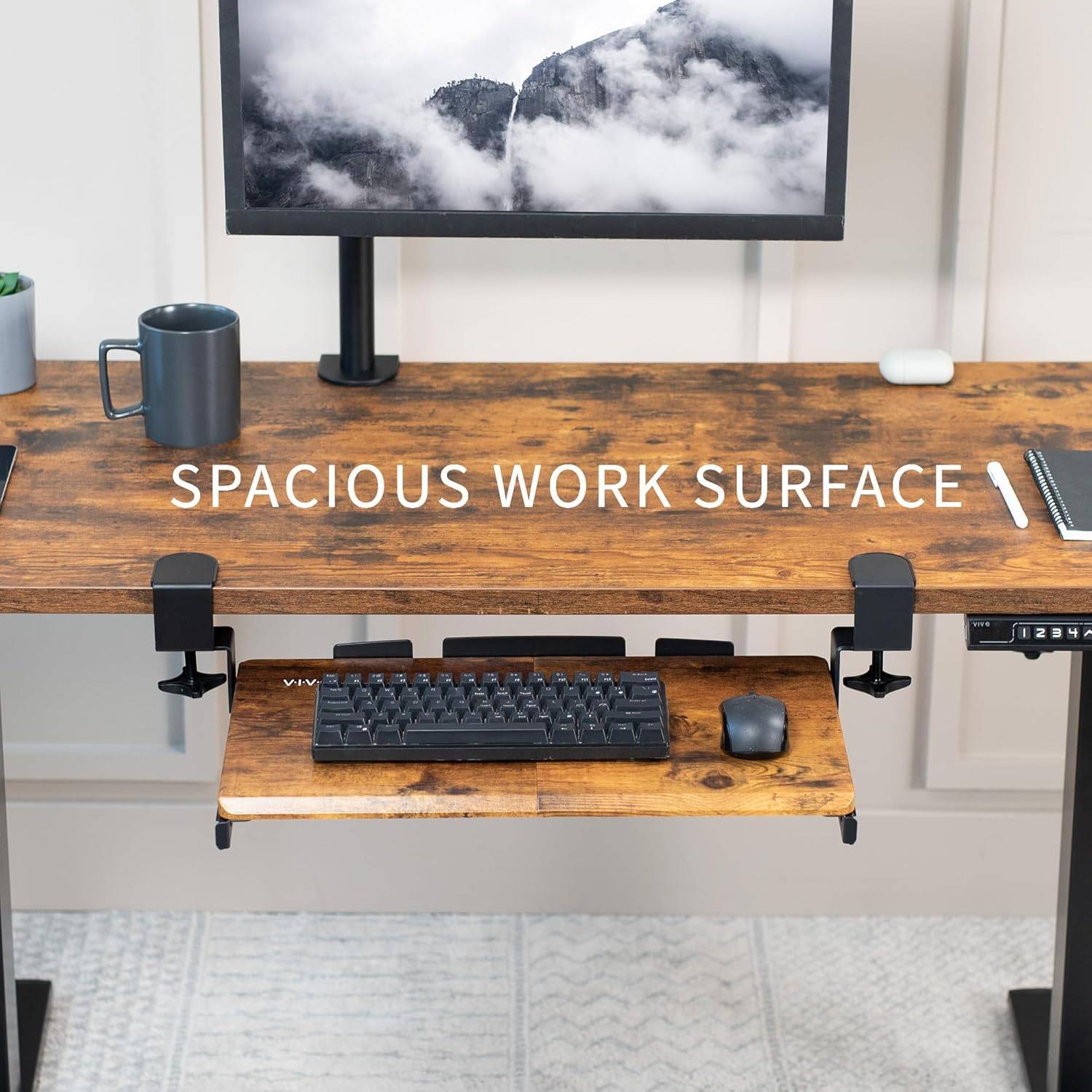 New VIVO Small Under Desk Keyboard Tray Vintage Brown - photo 4