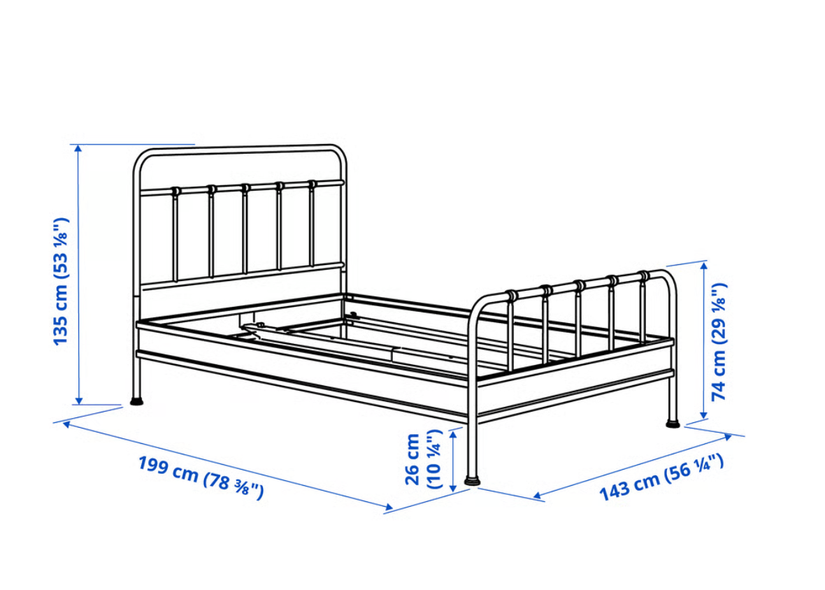 Metal Bed Frame "Stjarno" Double size with slatted base - photo 4
