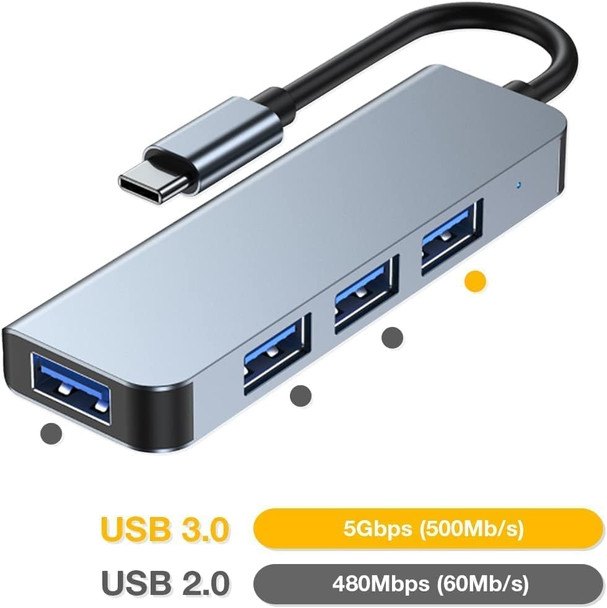 USB C & USB A to USB3.0+3xUSB2.0 4 port HUB - photo 2