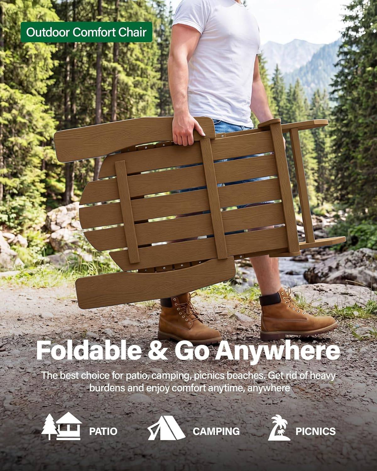 MXIMU Foldable Adirondack Chair - Outdoor Comfort - photo 4