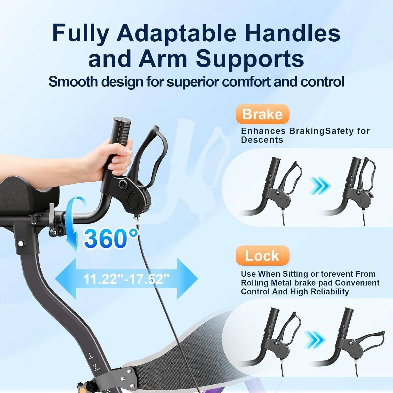 BlessReach Heavy Duty Upright Rollator Walker - photo 2