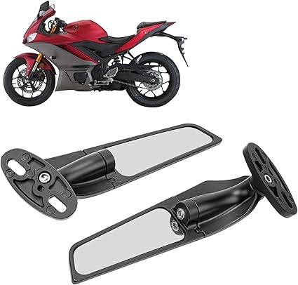 Motorcycle Rear View Mirrors, 360 Degree Rotation Side