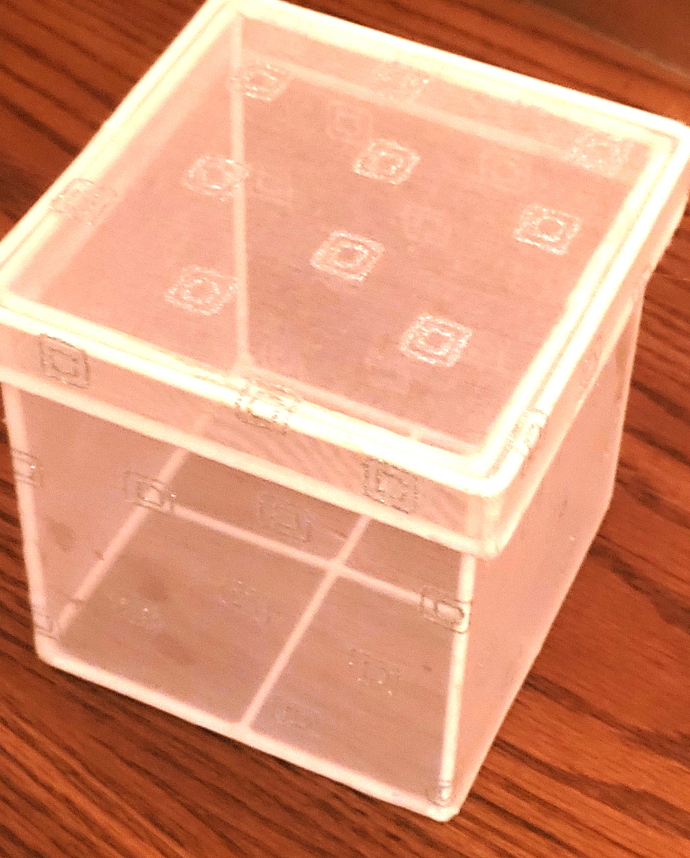 Sheer White Square Trinket Box Silver Glitter Squares Minimalist - photo 5