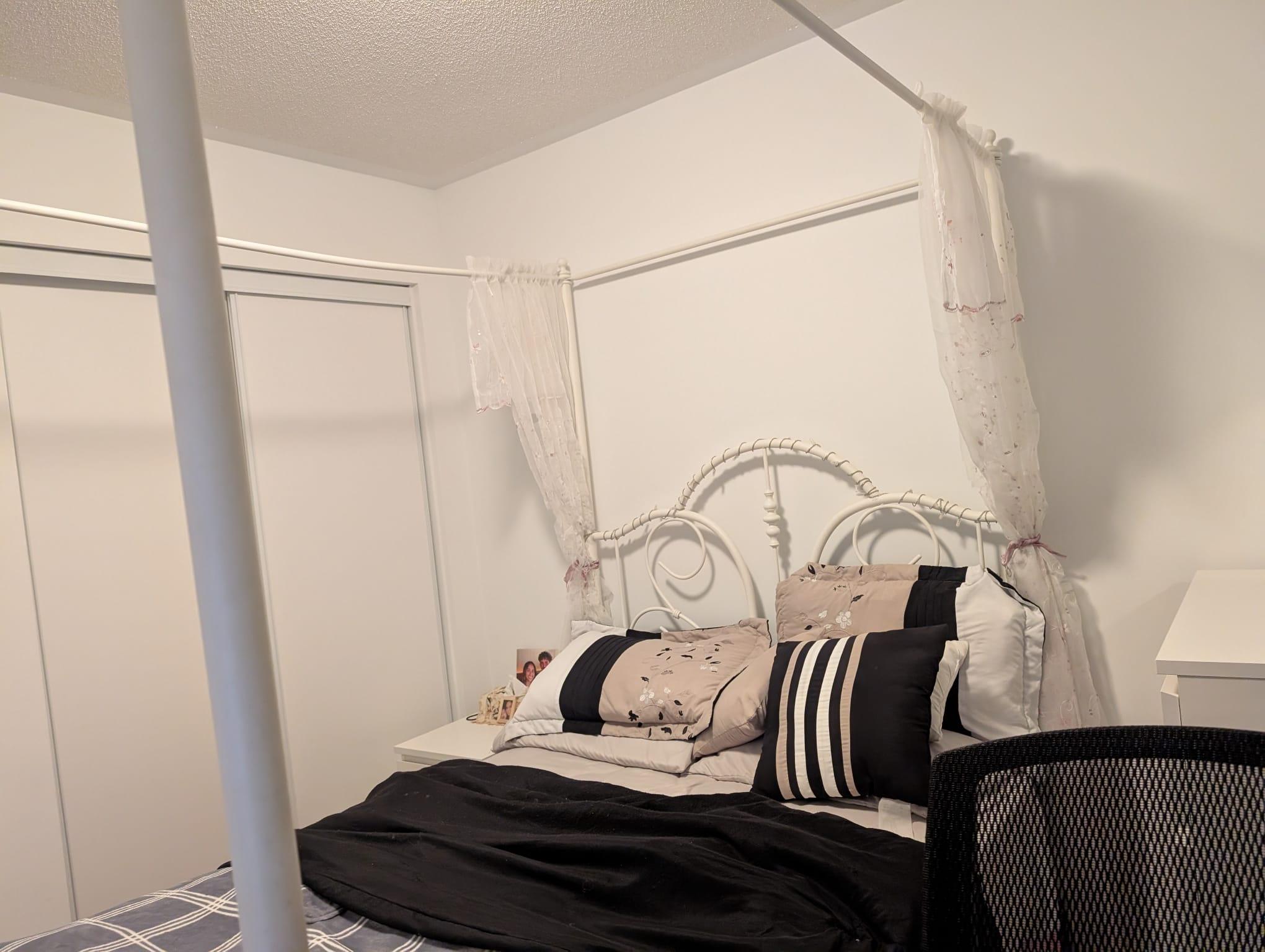 White Metal Canopy Double Bed Frame - photo 2
