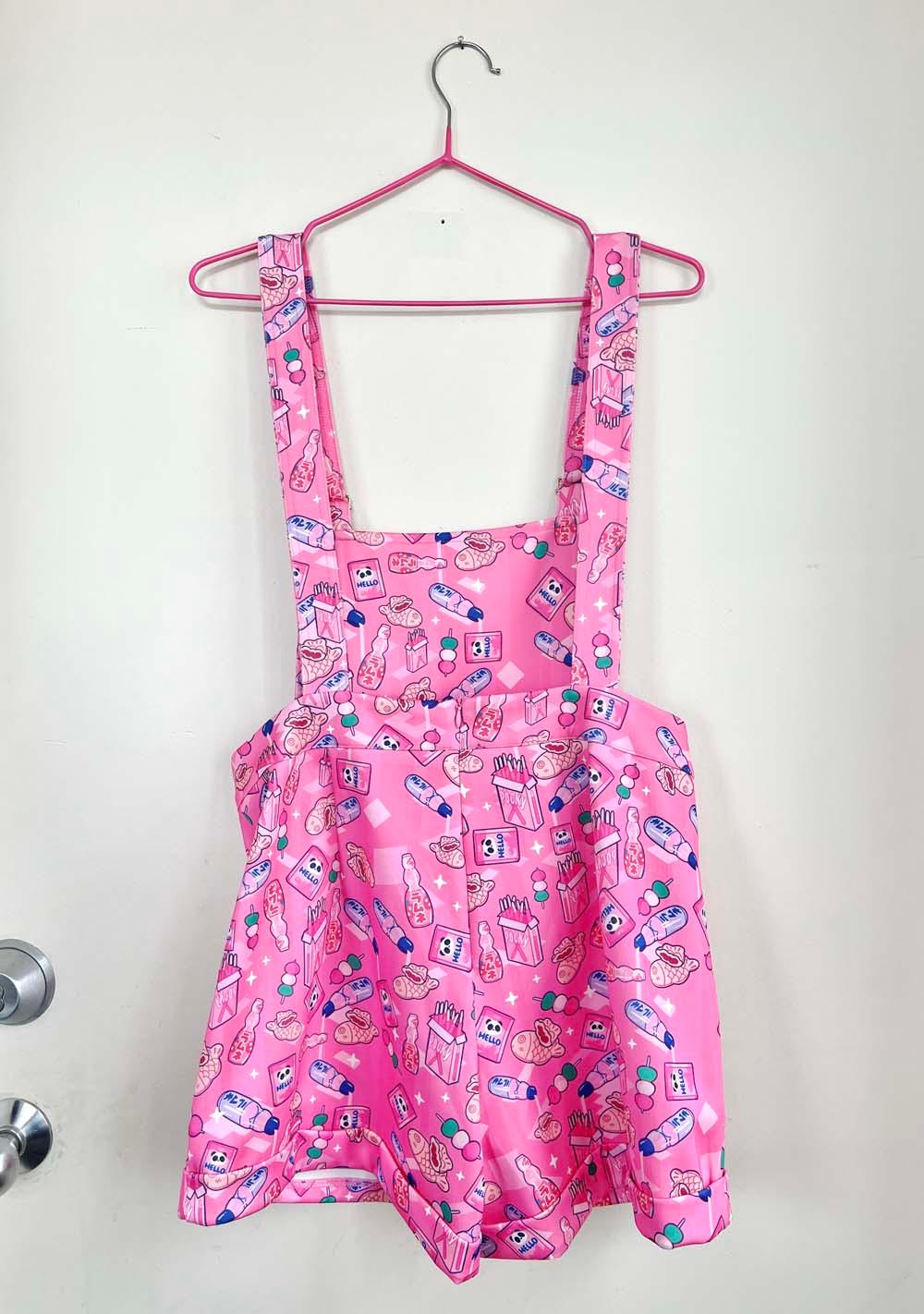 Pink Japanese Dango Sweets Shorts Overalls Romper for Women - photo 3