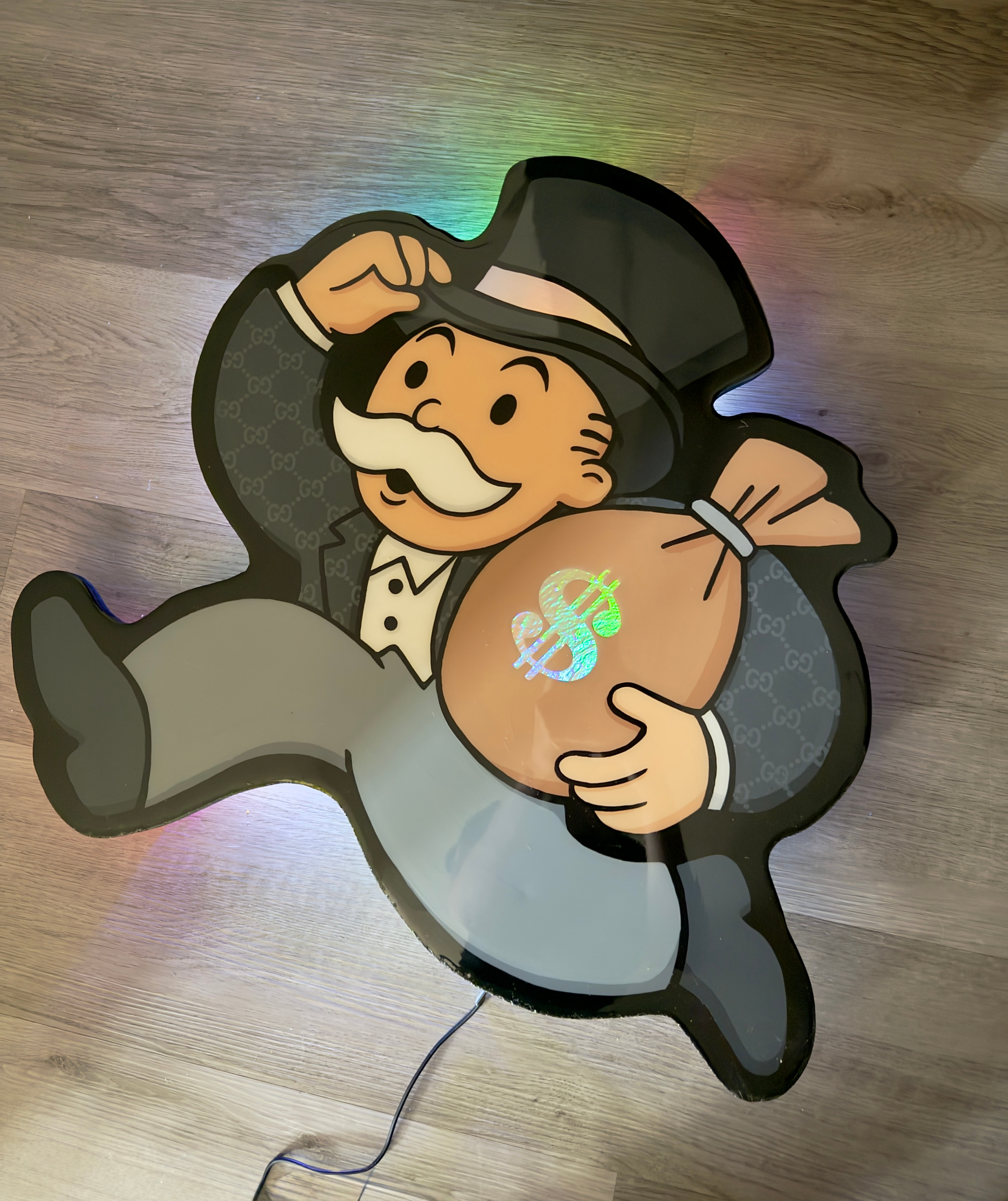 Monopoly man wall art/light