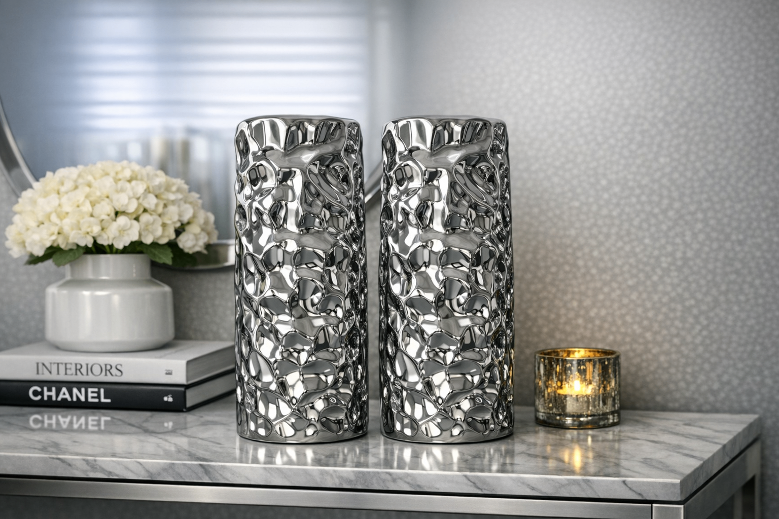 Luxury Silver Vase Duo - photo 3