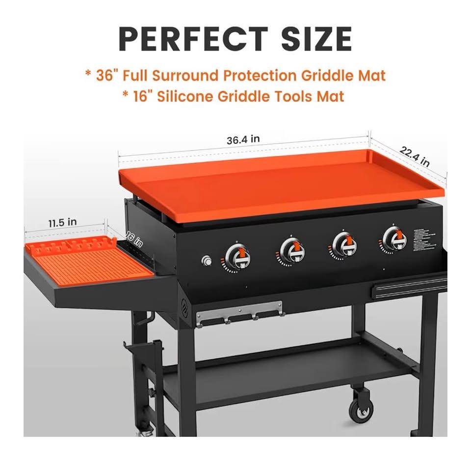 Full-Edge 36" Blackstone Silicone Griddle Cover, Includes 16" - photo 3