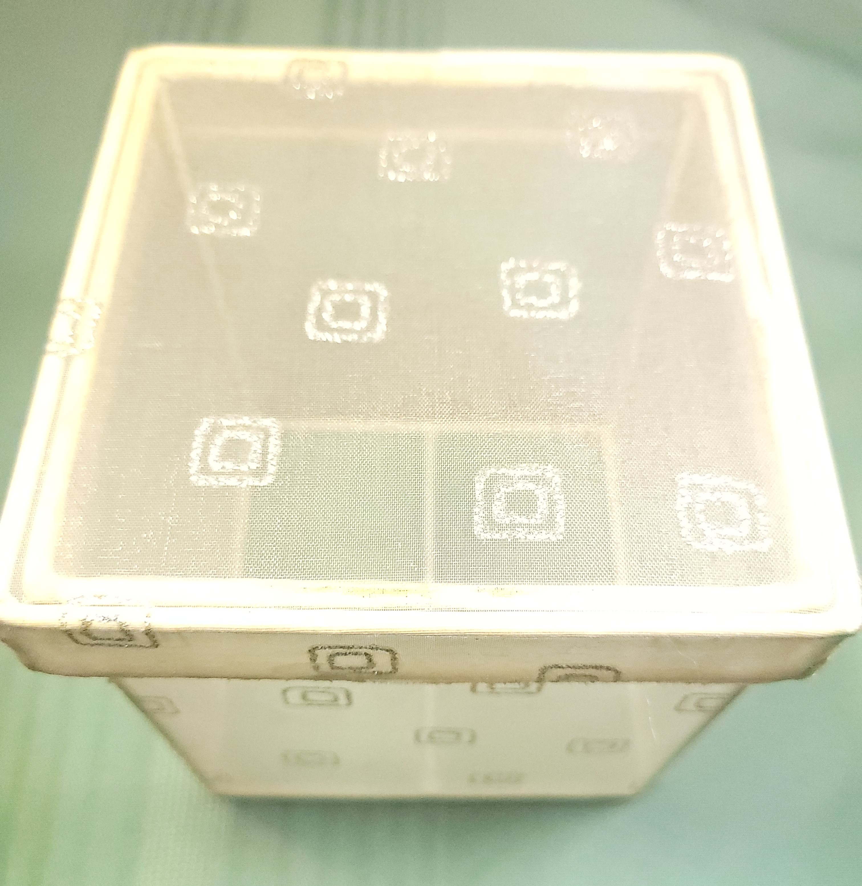 Sheer White Square Trinket Box Silver Glitter Squares Minimalist - photo 4