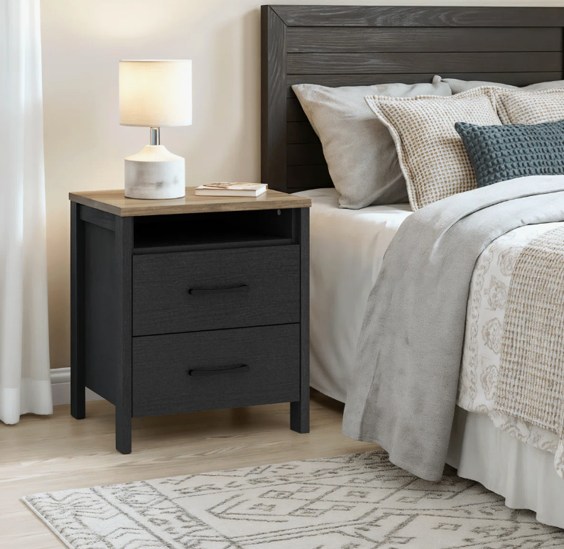 Set of 2 Black Nightstands - New in box - photo 5