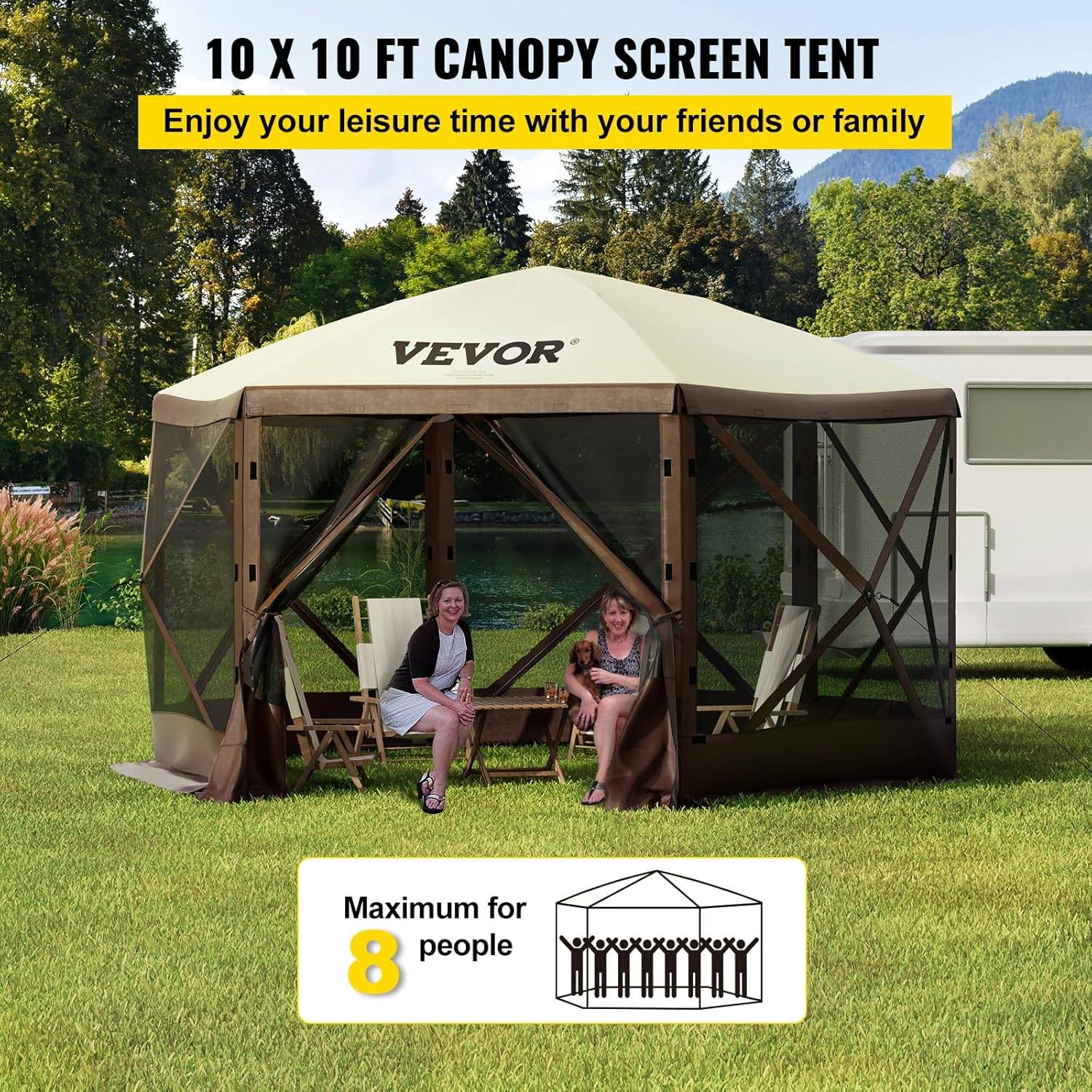 VEVOR Pop-up Gazebo Tent 10x10ft, Portable Design