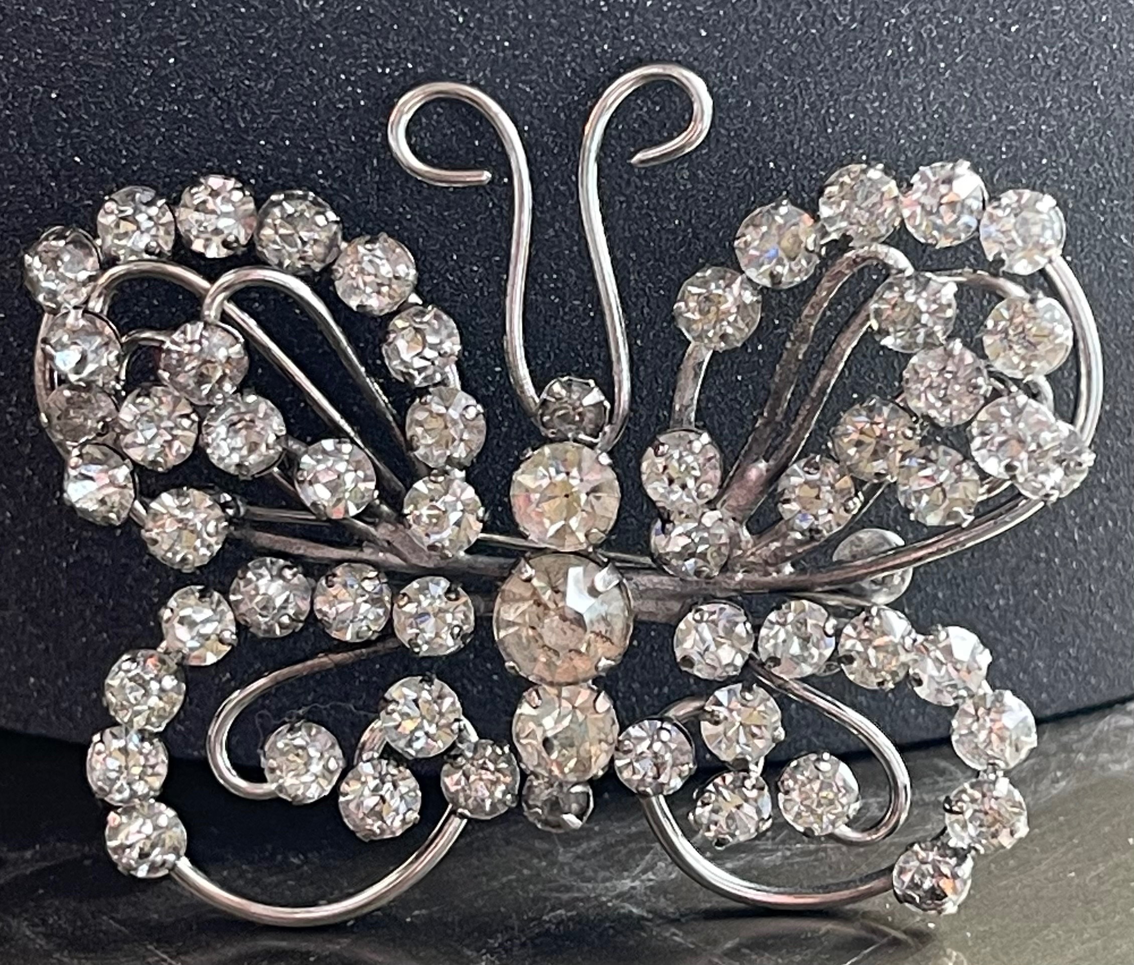 Vintage 1940s Sterling Silver Butterfly Brooch – 27g