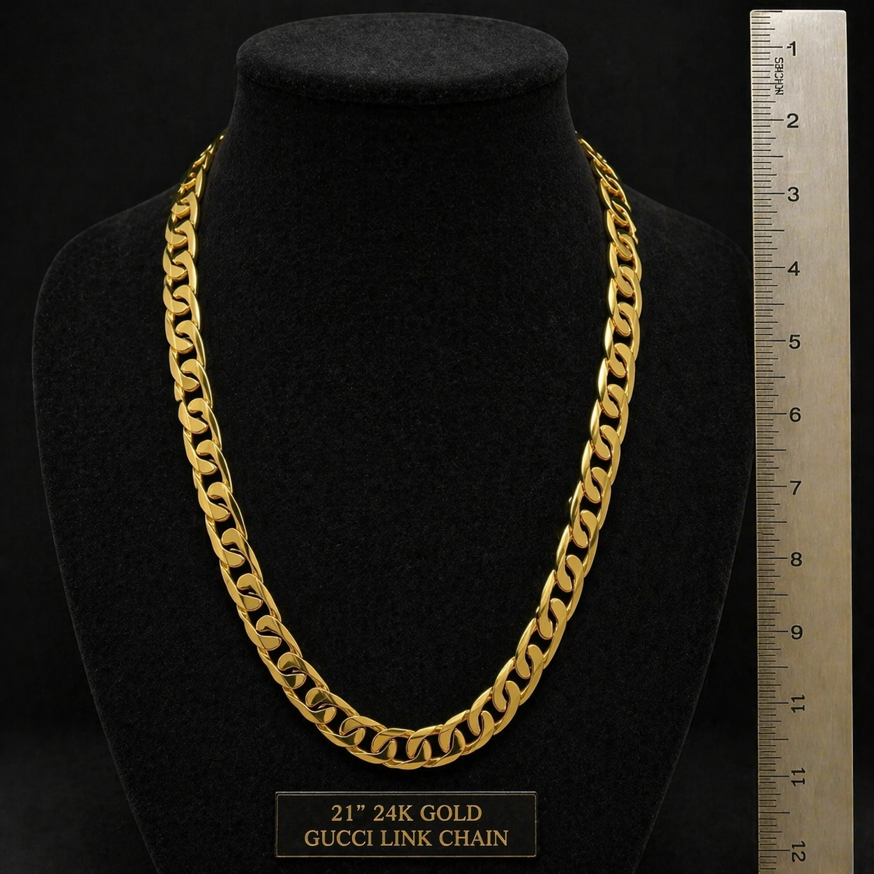24K Gold Layered Thick Cuban Link Heavy Chain Necklace