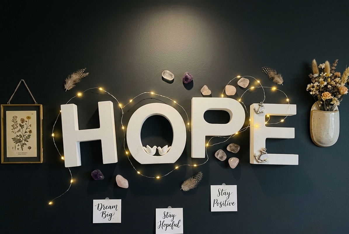 White "HOPE" Marquee Letters