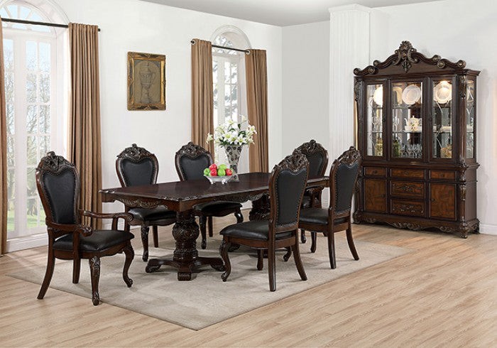 9-Piece Solid Wood Dining Set – Dark Cherry – MUST SELL