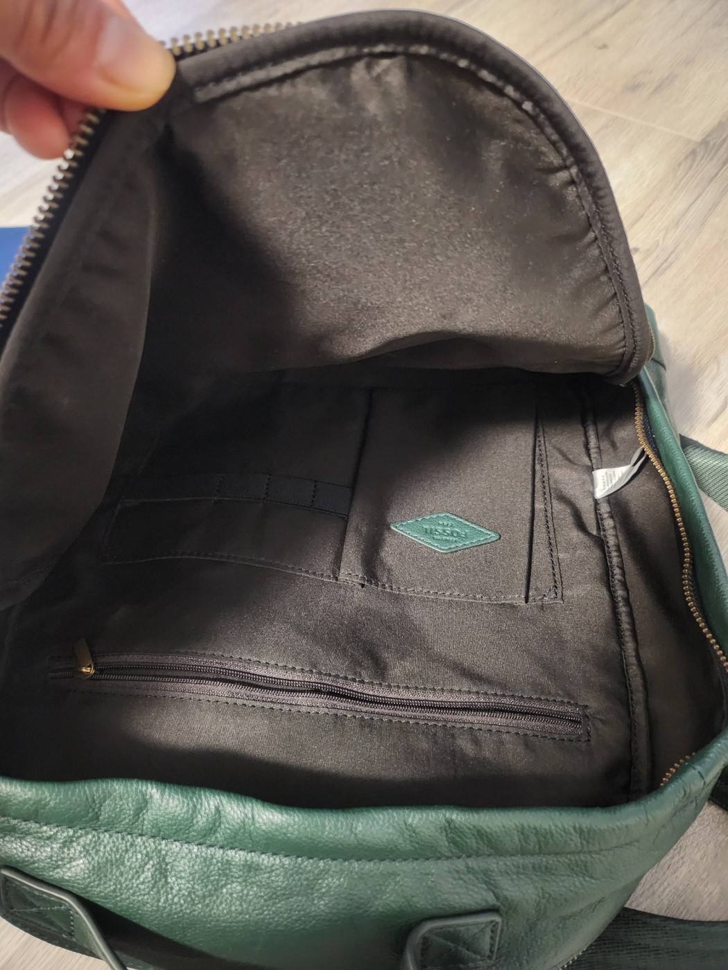 High‑quality leather backpack
