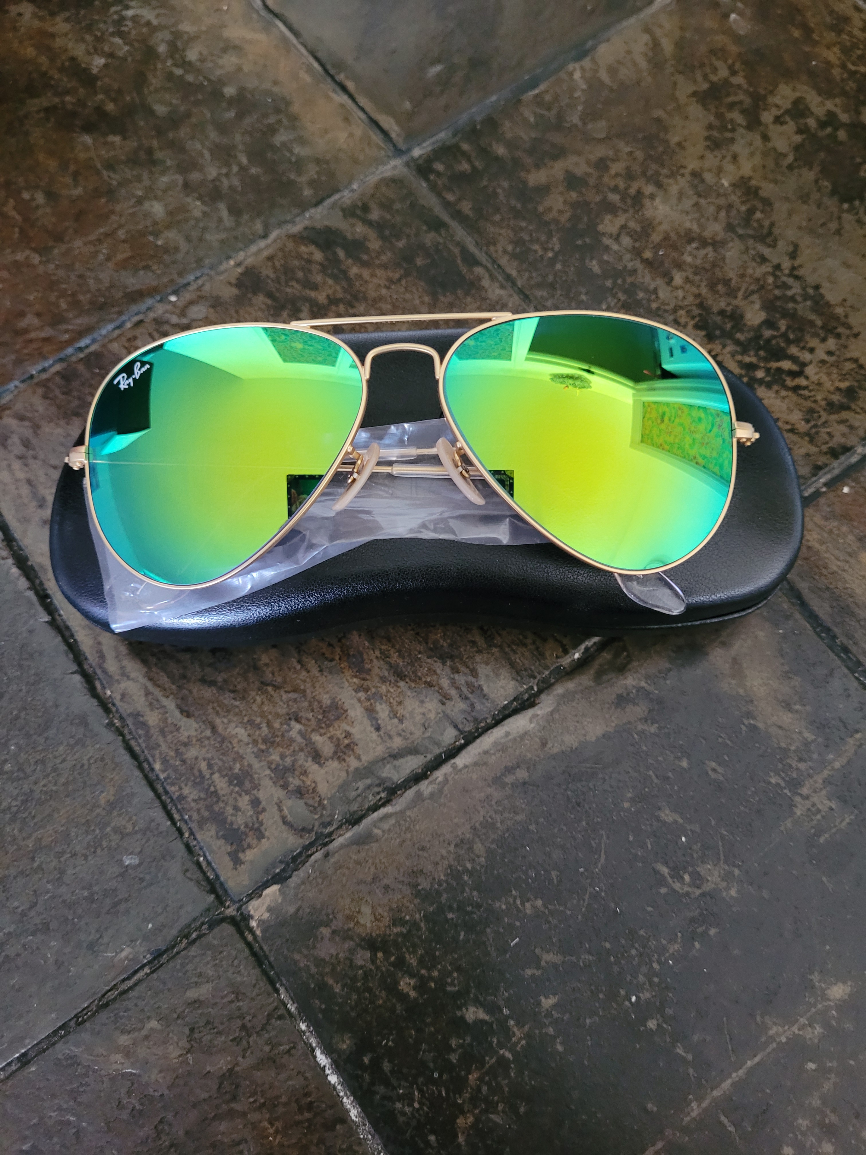Ray-Ban RB3026 Aviator Flash Green Mirror Sunglasses - photo 5