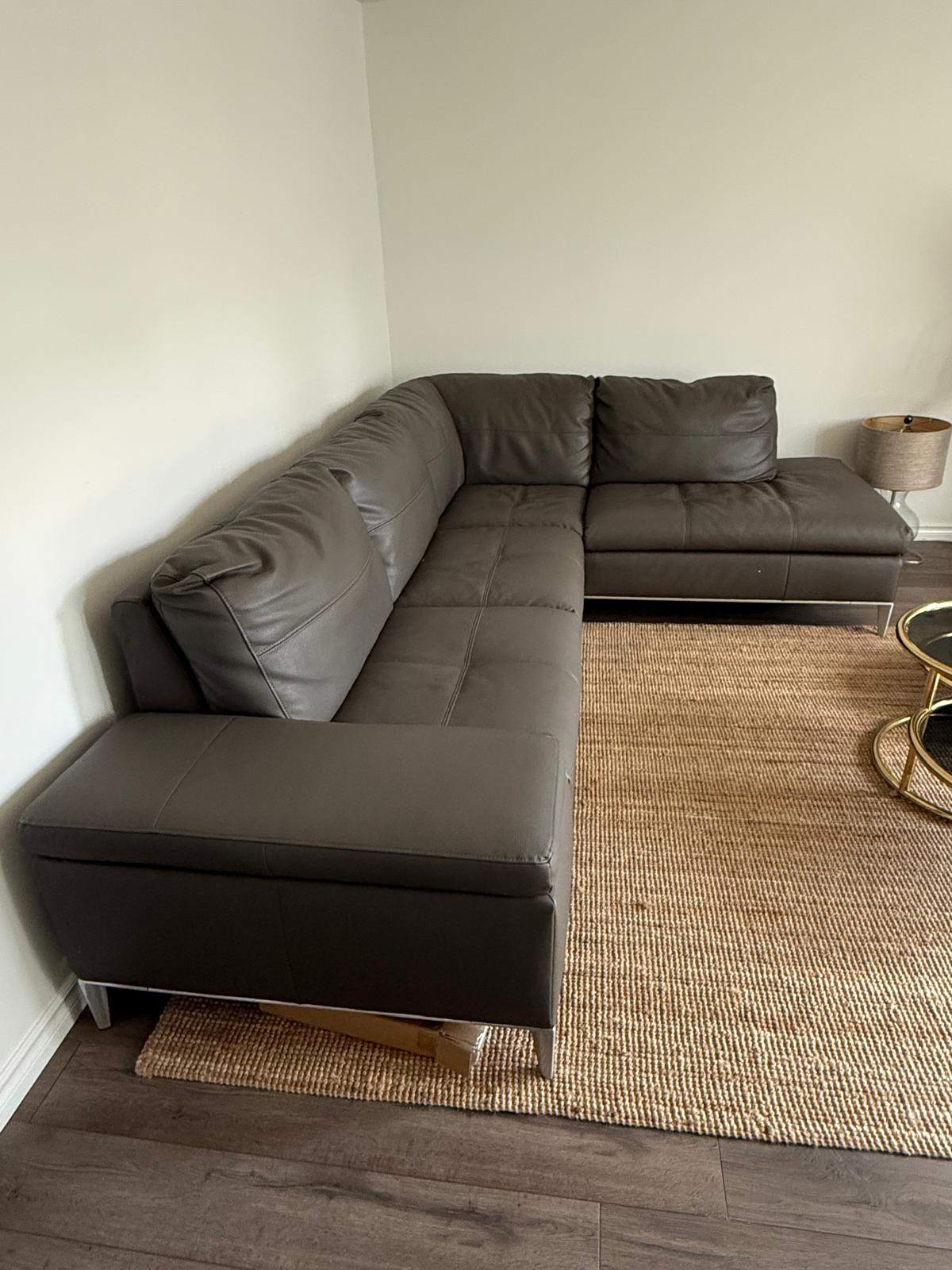 Sectional Sofa – Modern Grey (Barely Used / covered) - photo 2