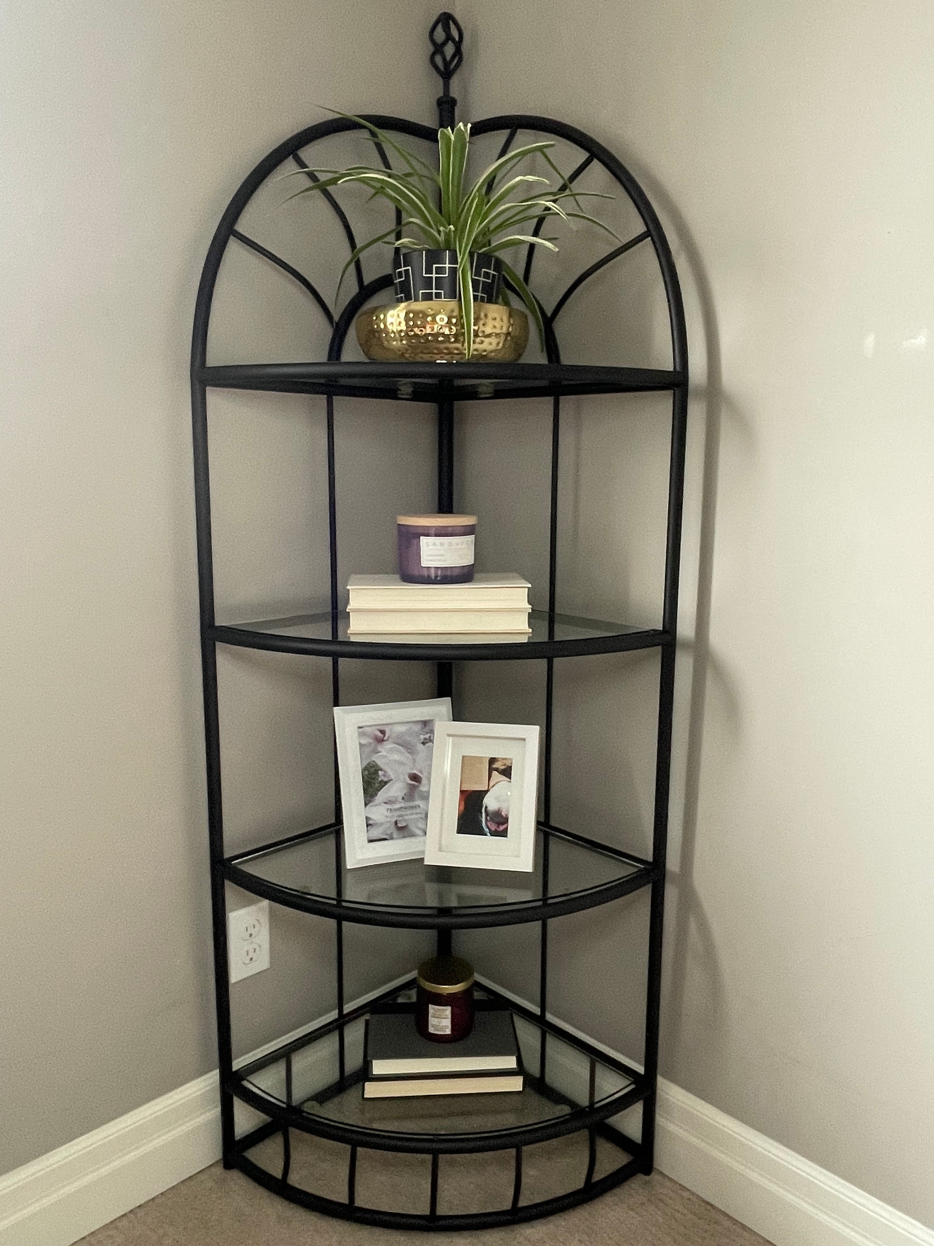 Black Metal Corner Shelf