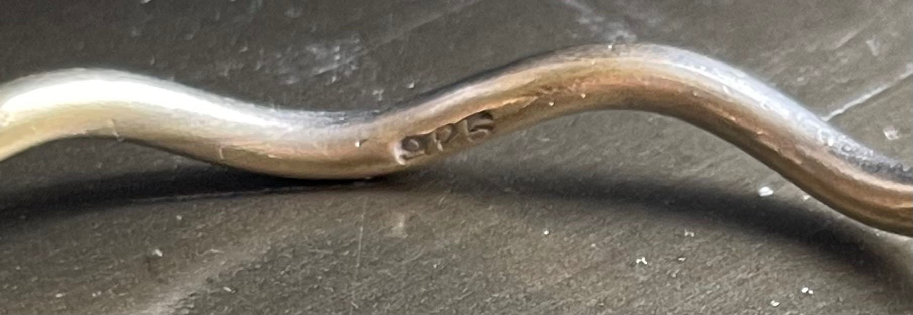 Vintage Sterling Silver "Wavy" Solid Bangle - 2.75" - photo 2