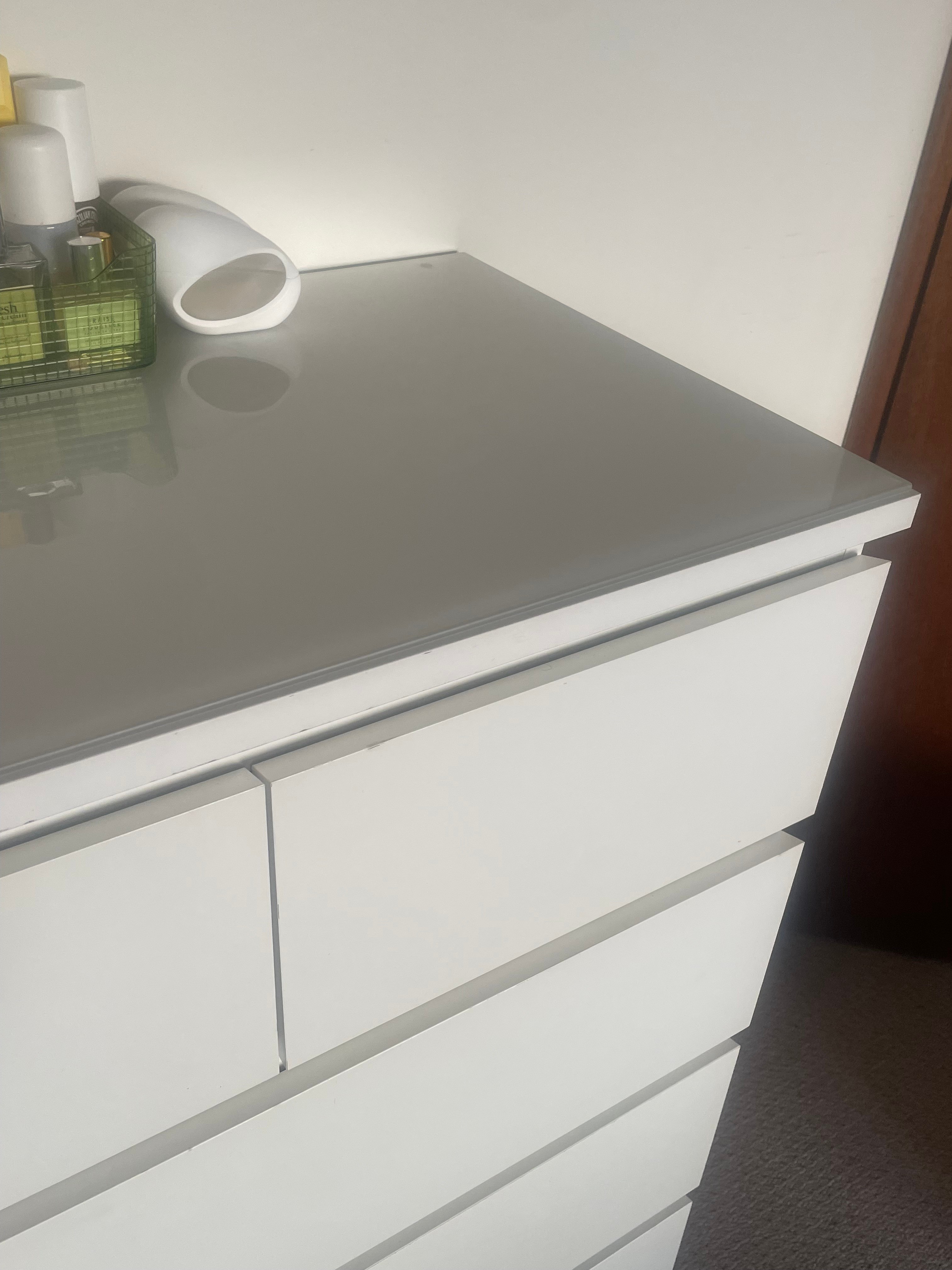 IKEA White 6-Drawer Dresser with Glass Top - photo 3
