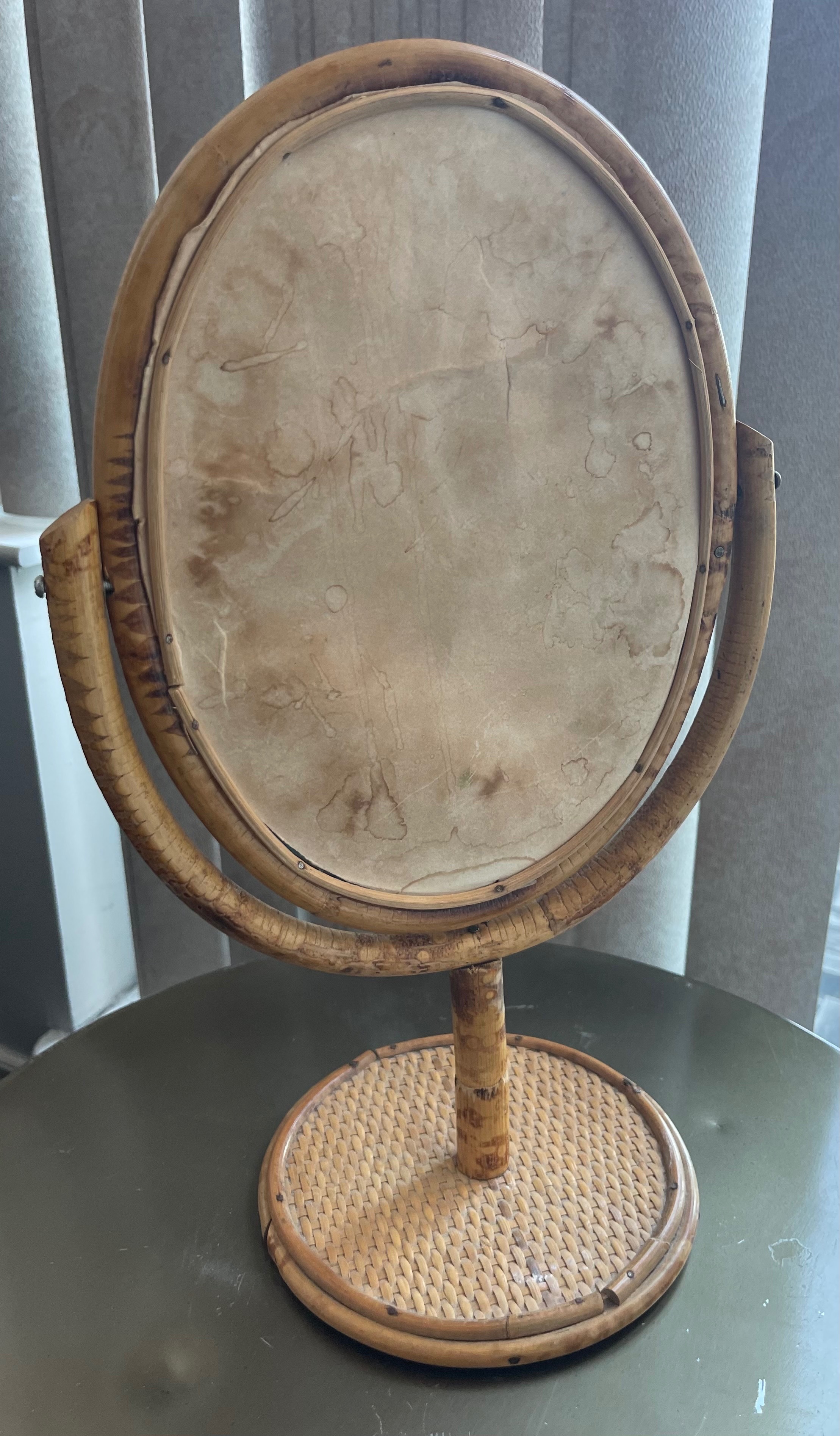 Vintage Boho Wicker Vanity Mirror (Tilting Oval) - photo 4
