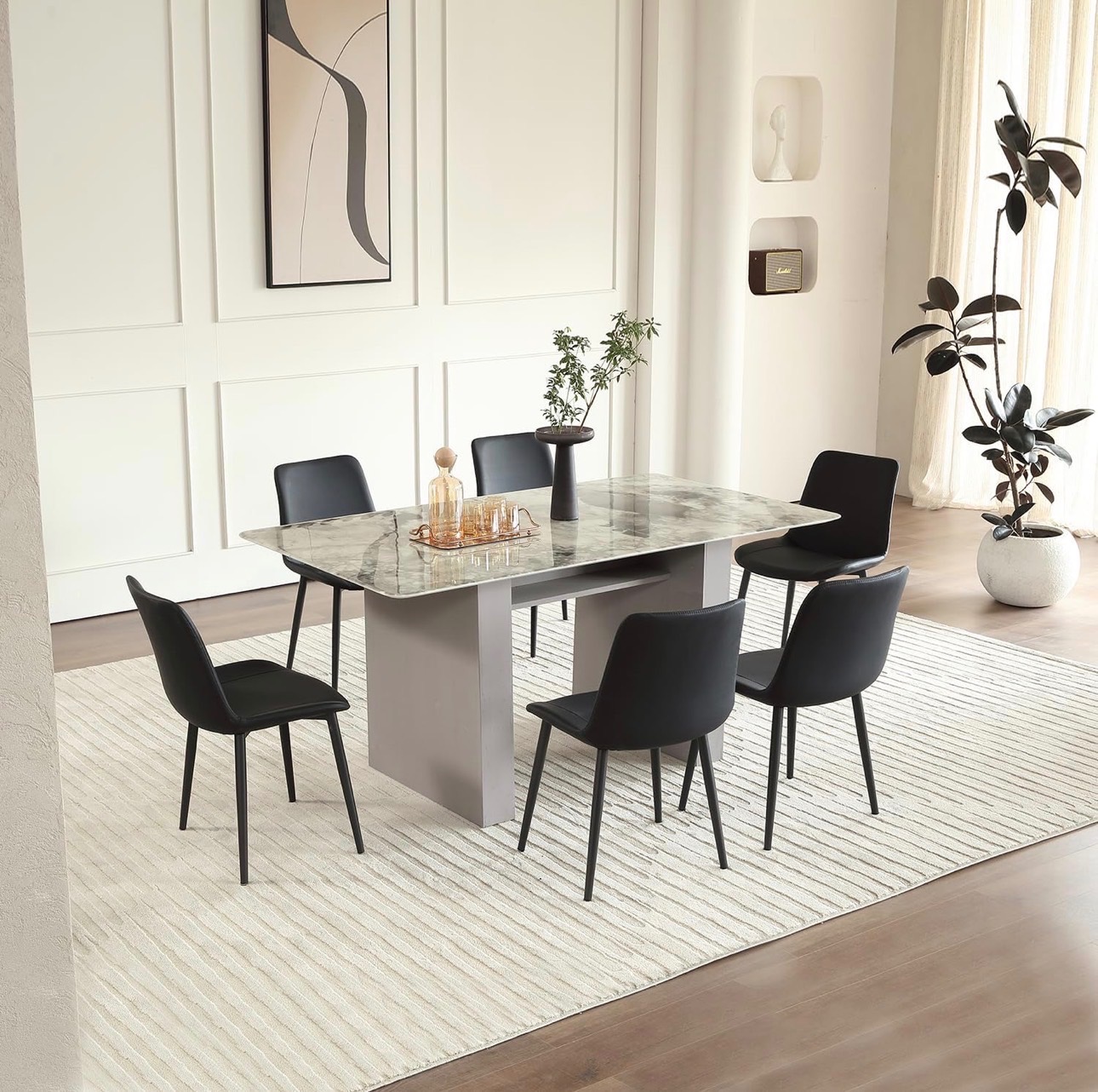 Set of 4 - Ieather dining chairs modern comfortable | NEW - photo 5