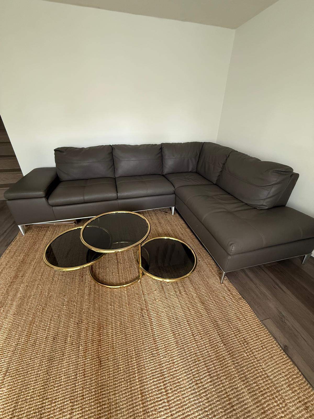 Sectional Sofa – Modern Grey (Barely Used / covered)