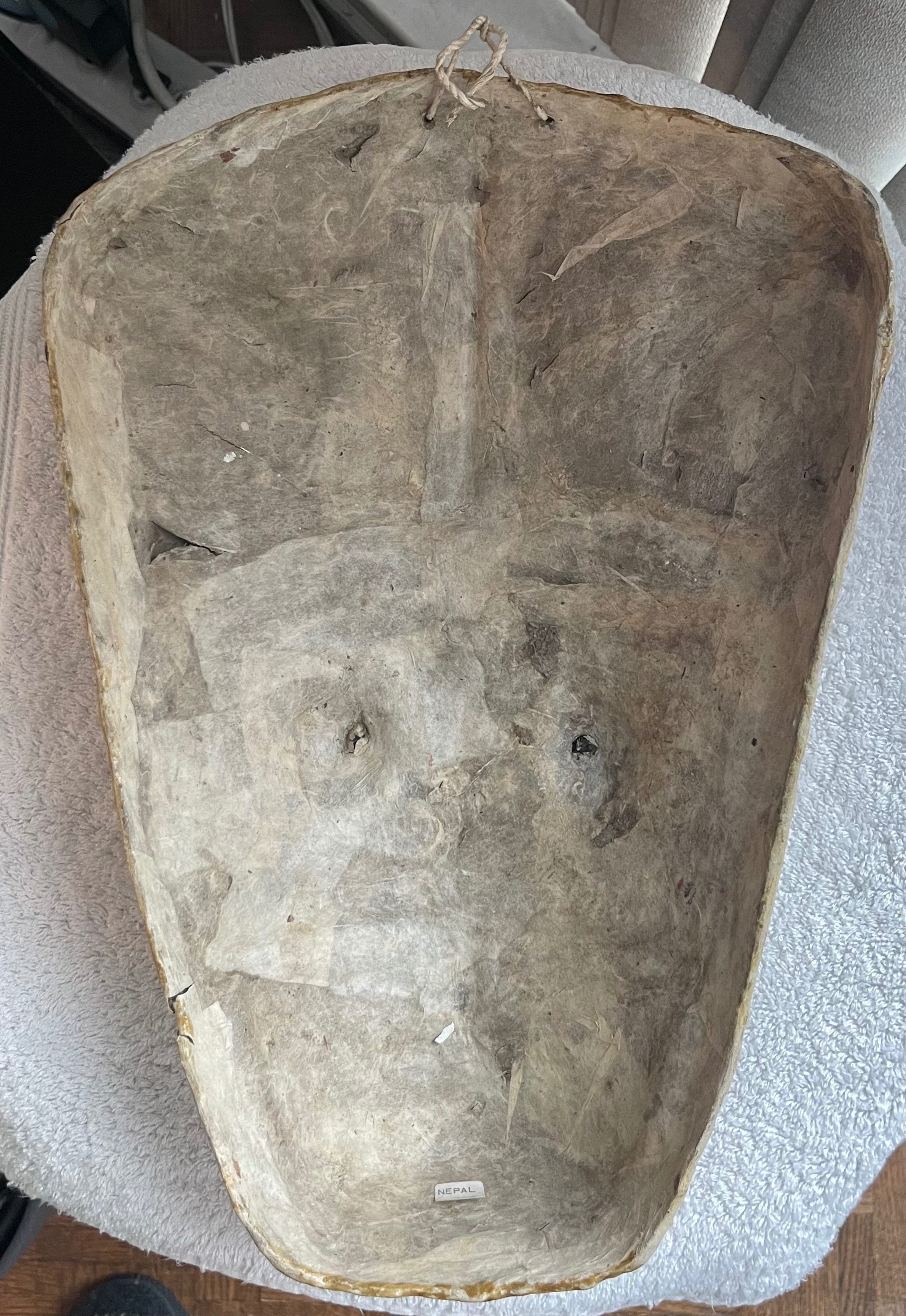 Large 16" Vintage Nepal Handmade Horse Mask - photo 3