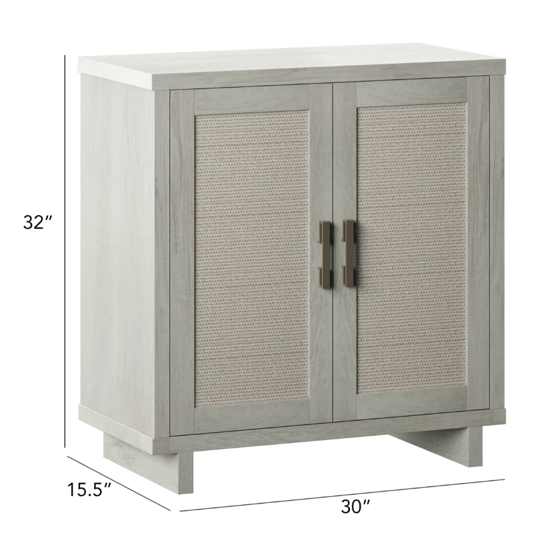 Grey Wash Accent Cabinet with Cane Doors - New in box - photo 4
