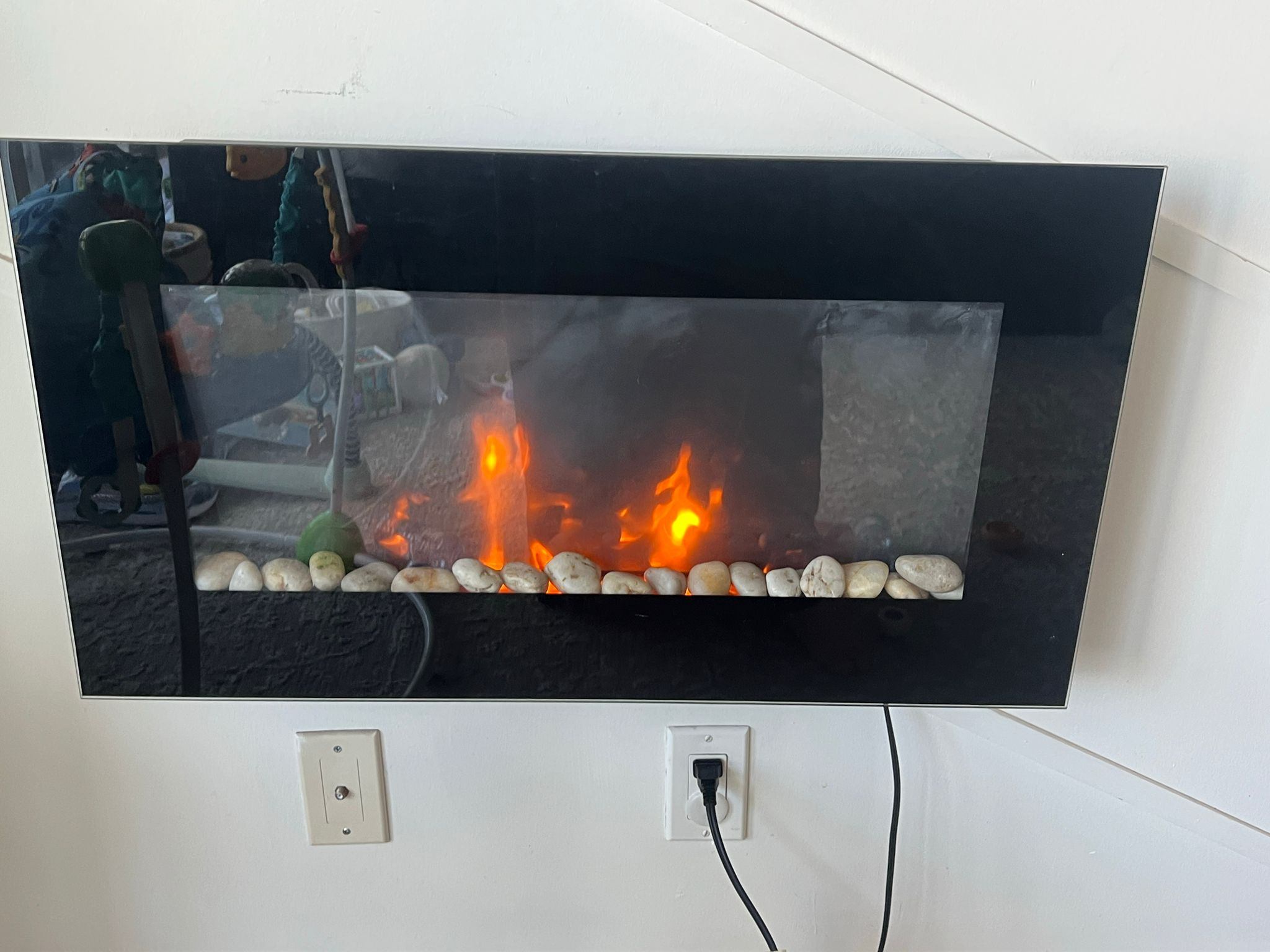 Wall mount electrical fireplace