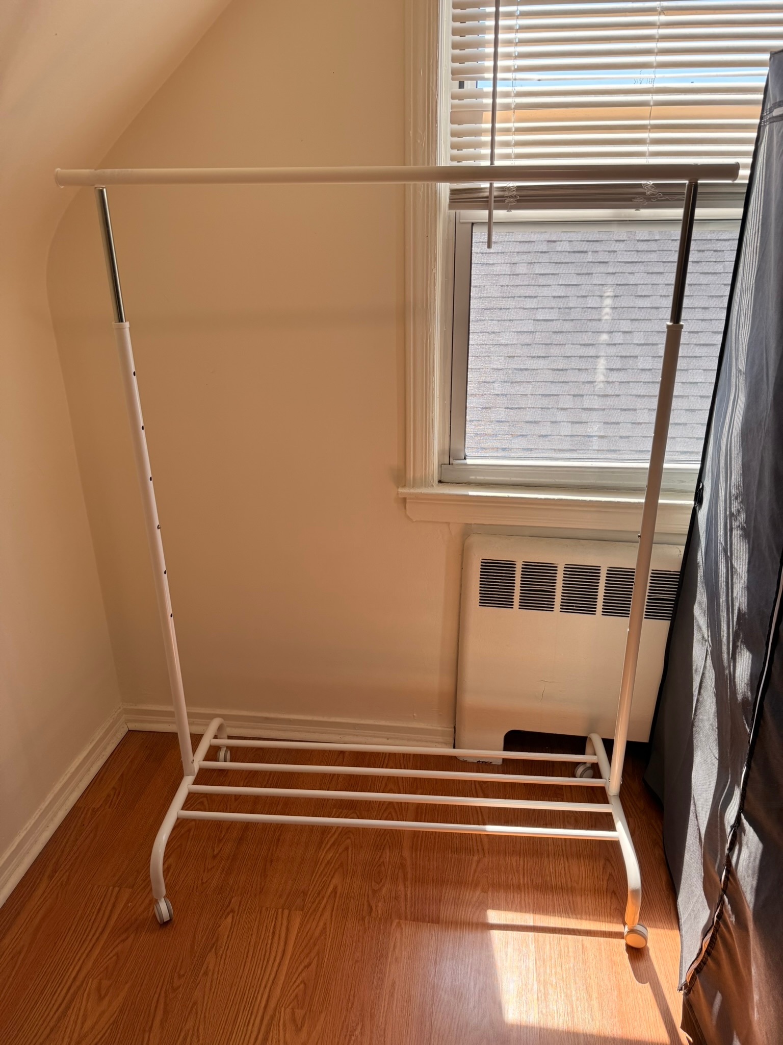 Rolling Clothes Rack with Bottom Shelf – Excellent Condition
