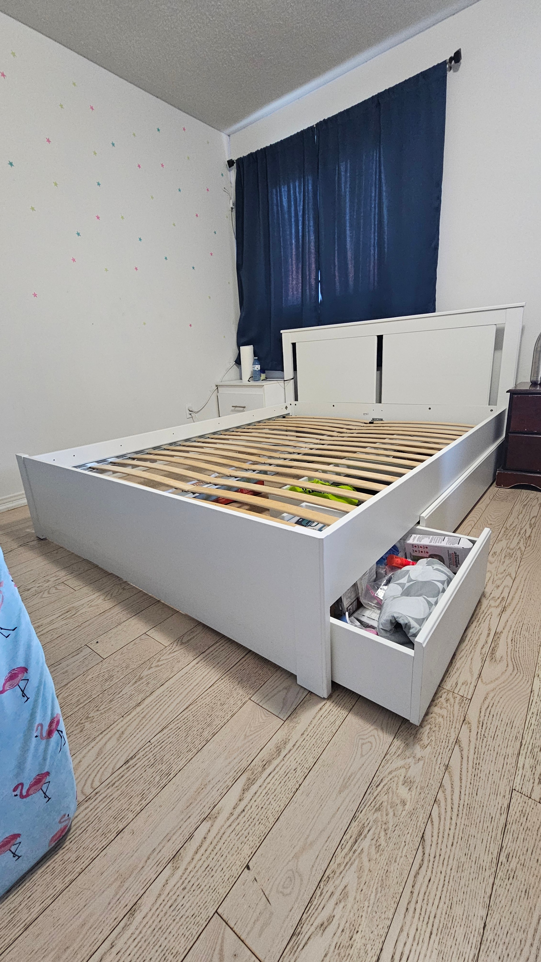 IKEA SONGESAND Queen Bed Frame + 2 Storage Drawers – Like New - photo 2