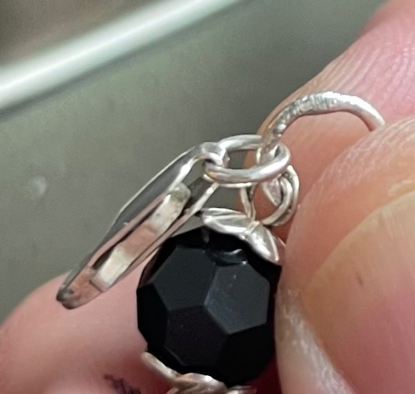 Vintage Sterling Silver & Faceted Black Onyx Bracelet - 7.5" - photo 2