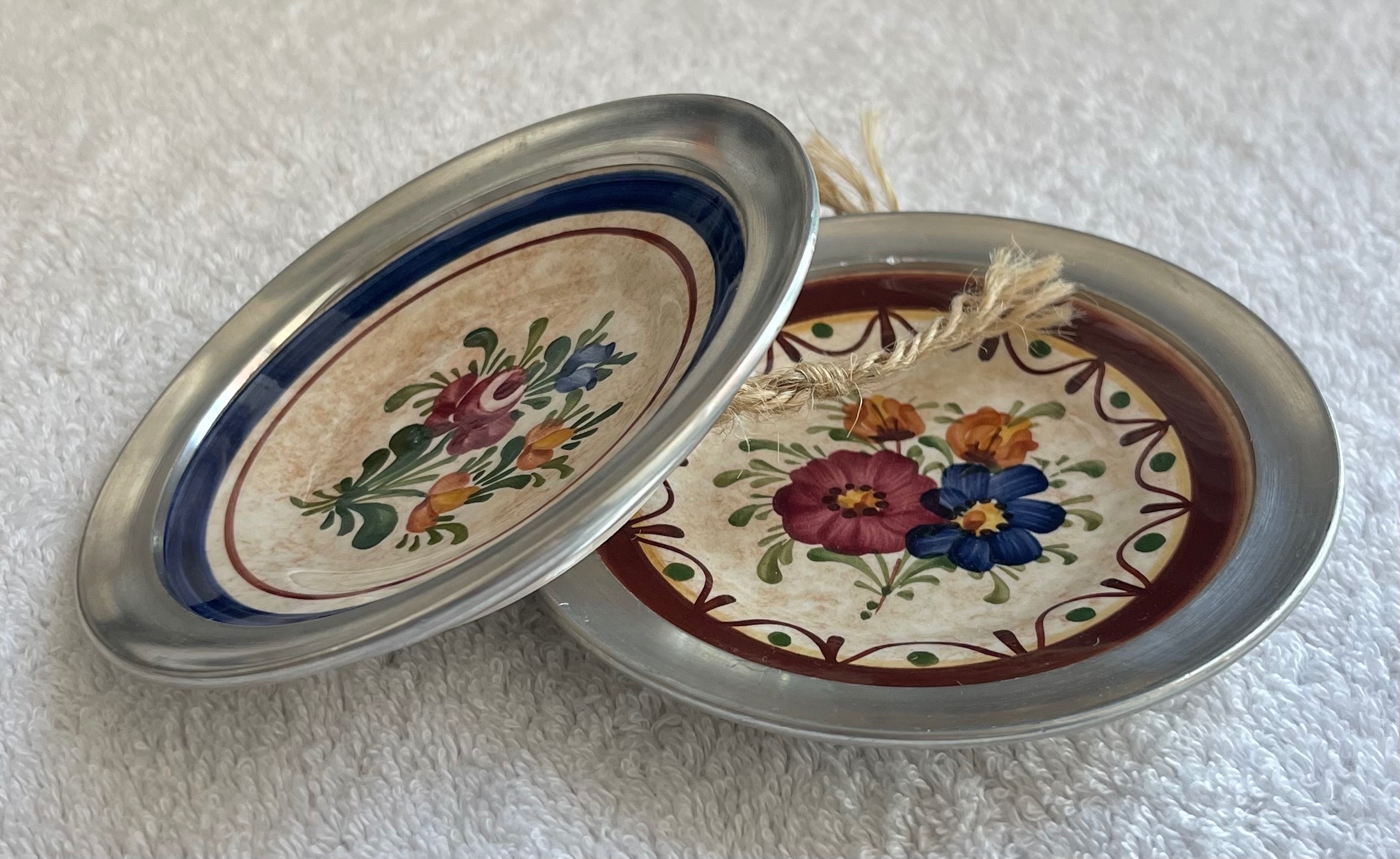 Vintage Austrian Hand-Painted Mini Plates — Set of 2