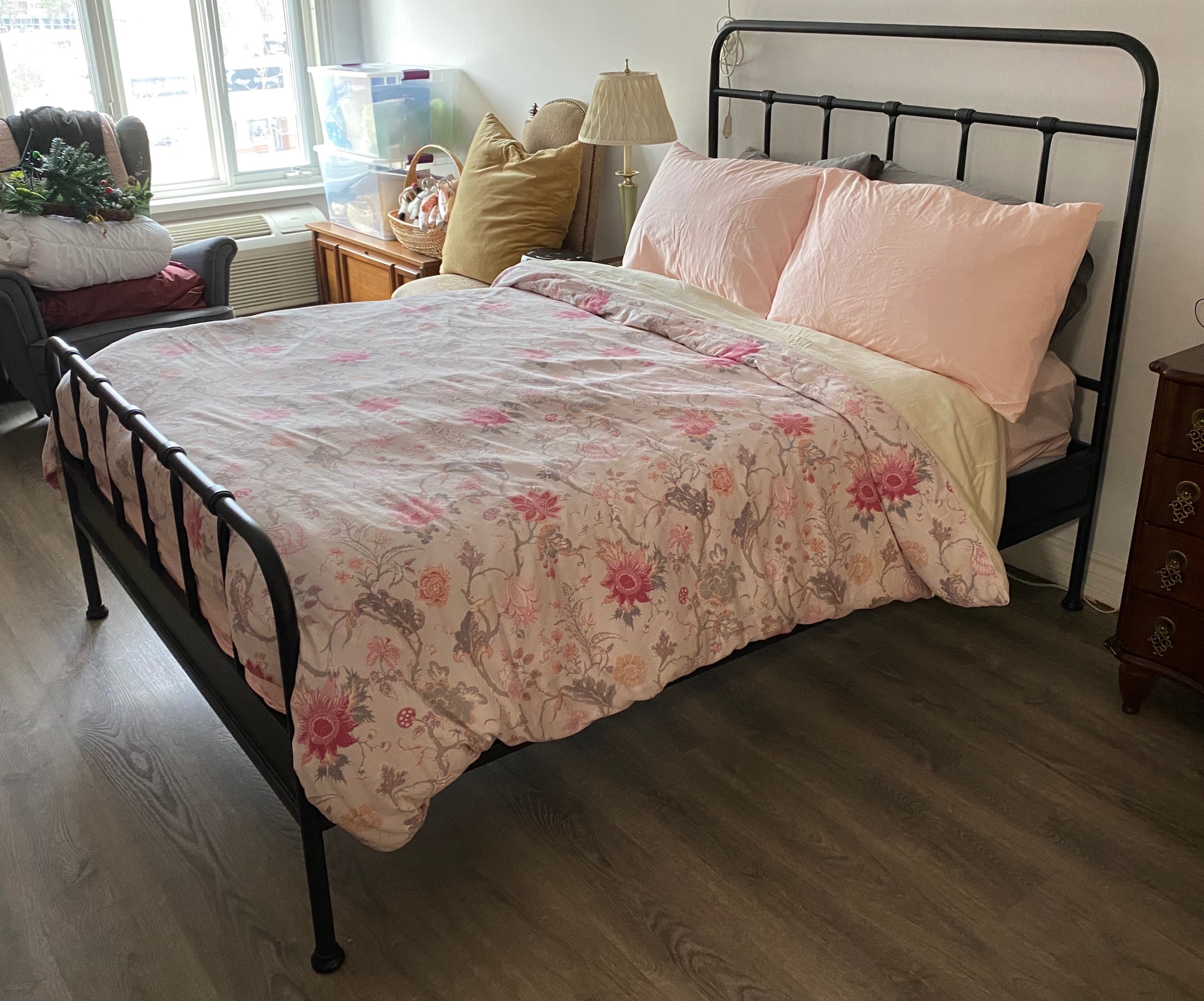 Metal Bed Frame "Stjarno" Double size with slatted base