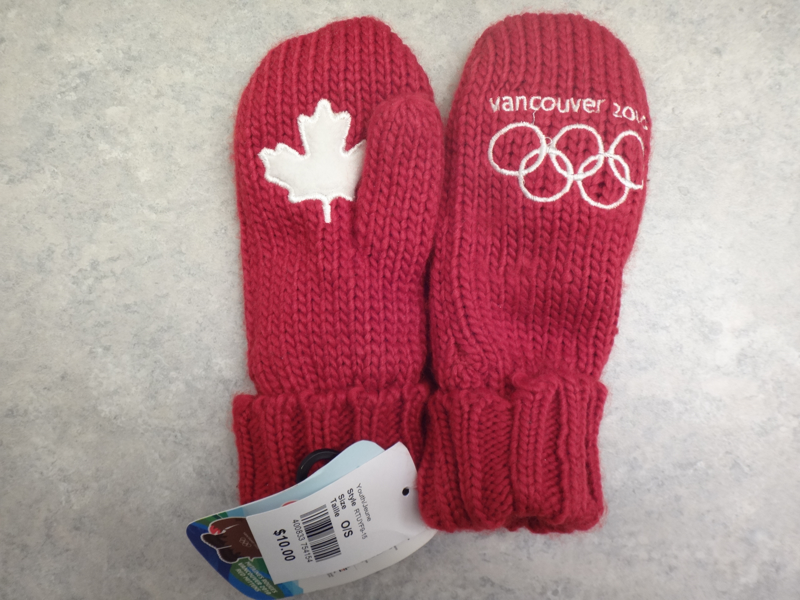✅🆕HBC Hudson's Bay Kids Vancouver 2010 Olympics Red Mittens NEW - photo 3
