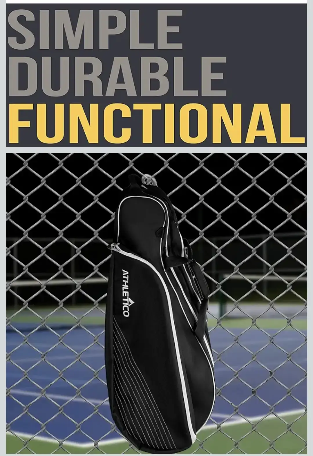 Athletico 6 Racquet Tennis Bag - Black - photo 5