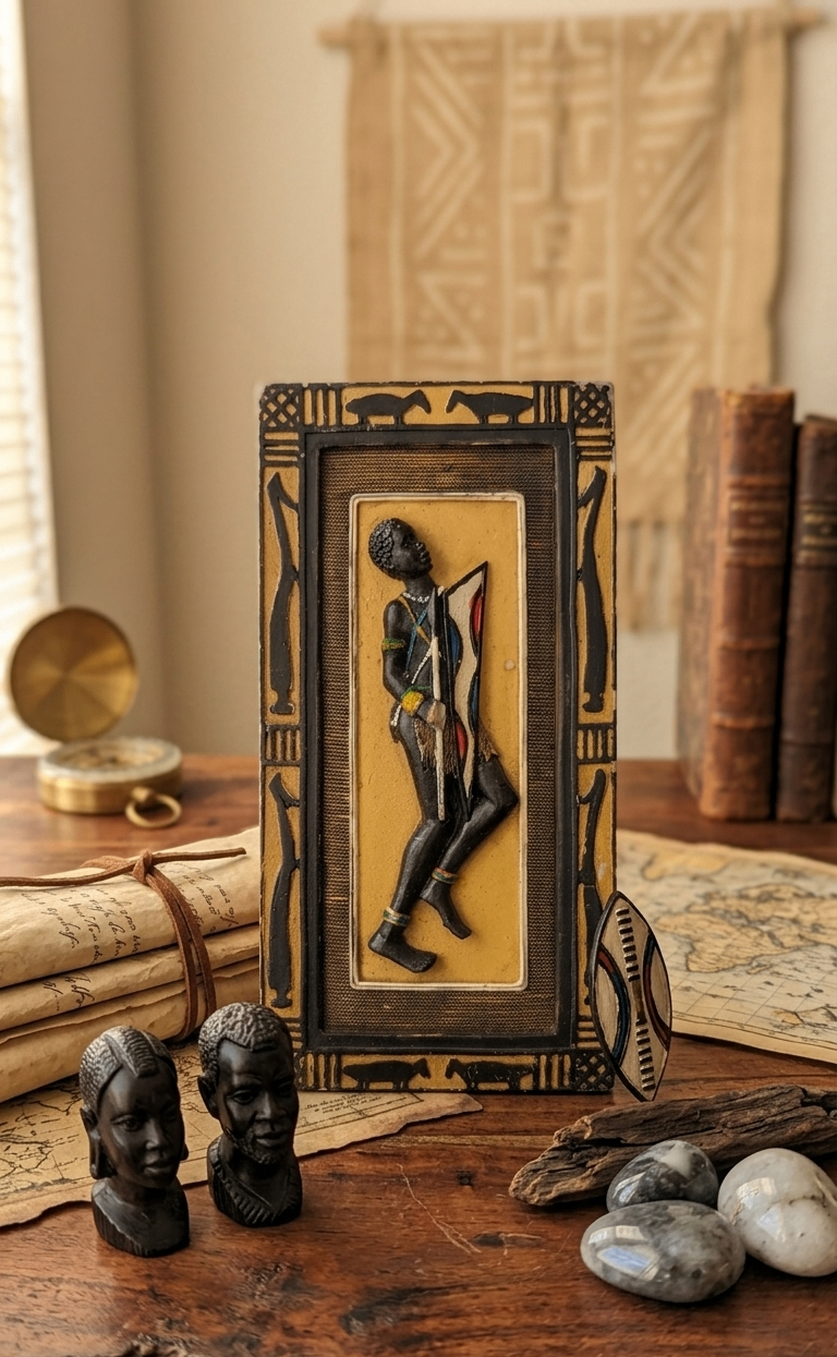 African Warrior Figurine Wall Art