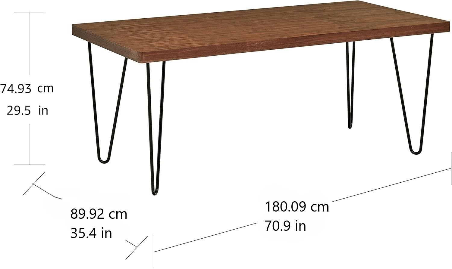Wood Dining Table with Black Hairpin Legs (New in box) - photo 2