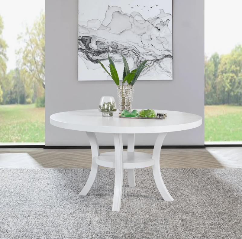 White Round Dining Table - 54" Diameter - New in box