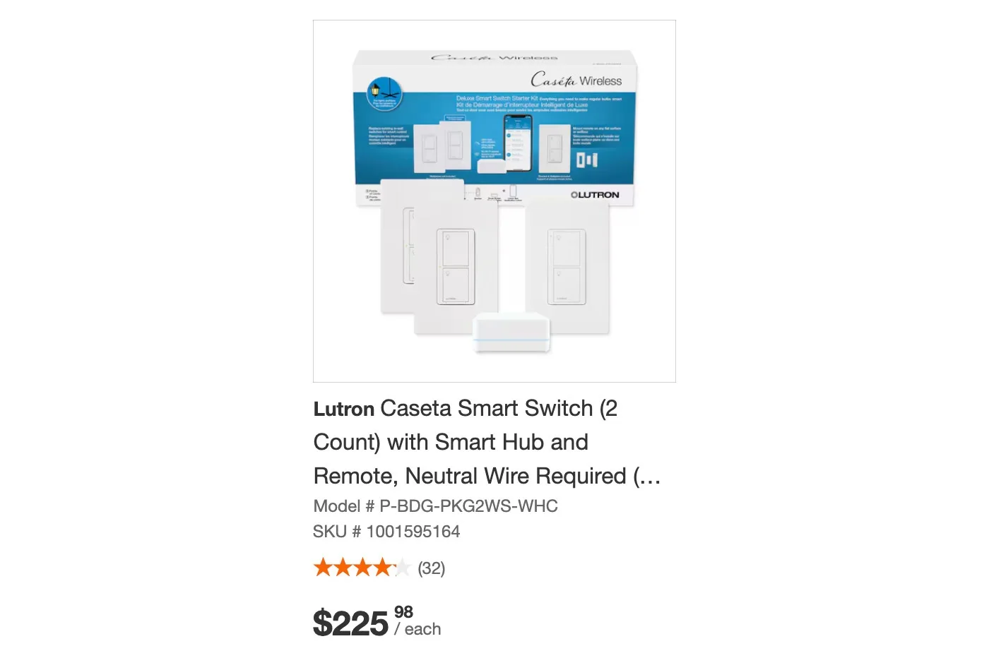 Lutron Caseta two-switch starter kit, P-BDG-PKG2WS-WHC - photo 3