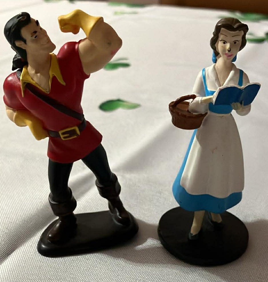 Disney Beauty and Beast Belle and Gaston Toy Figures - 3 1/2"