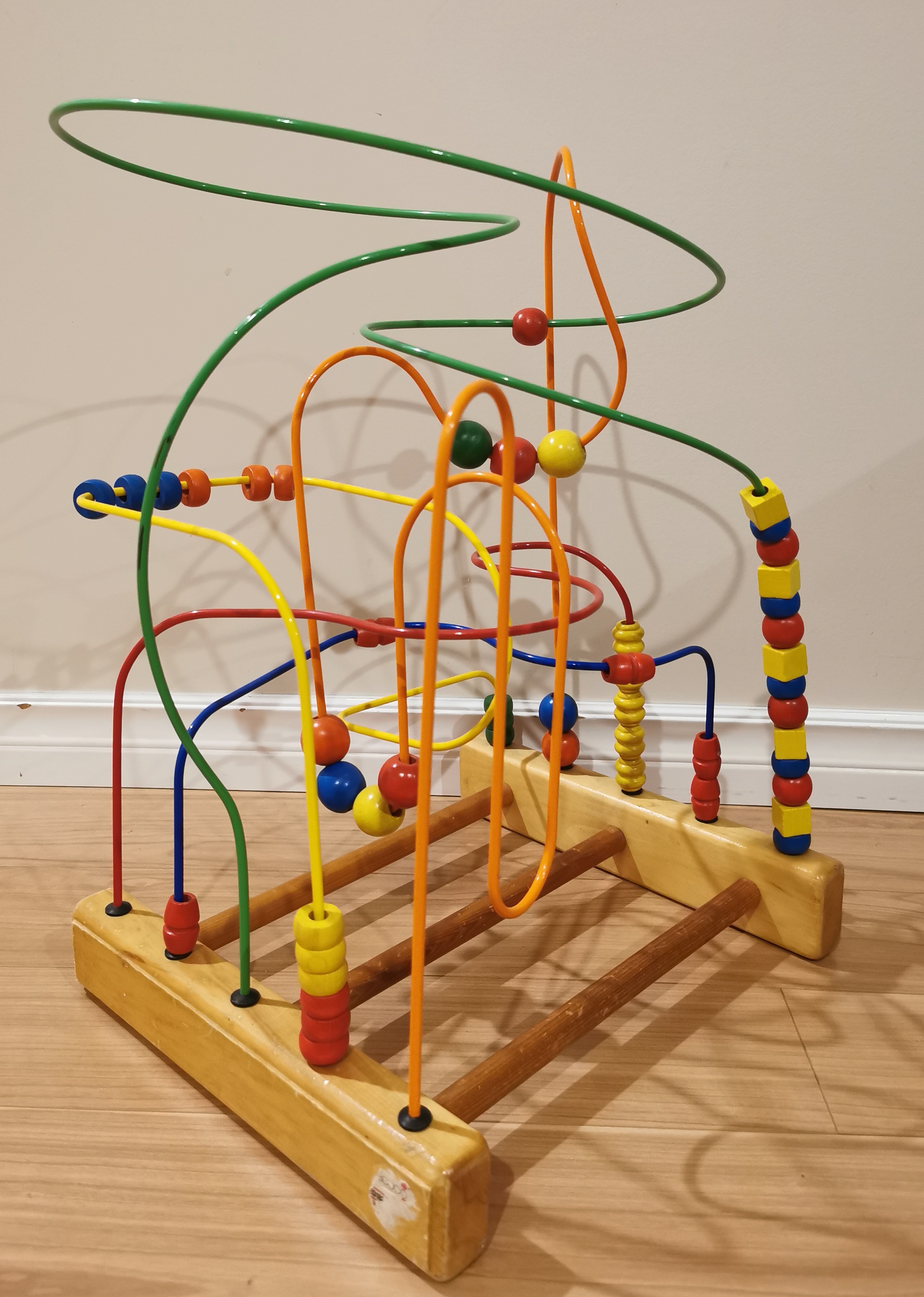 Jumbo Wooden Bead Roller Coaster Activity Maze Toys for Toddlers
