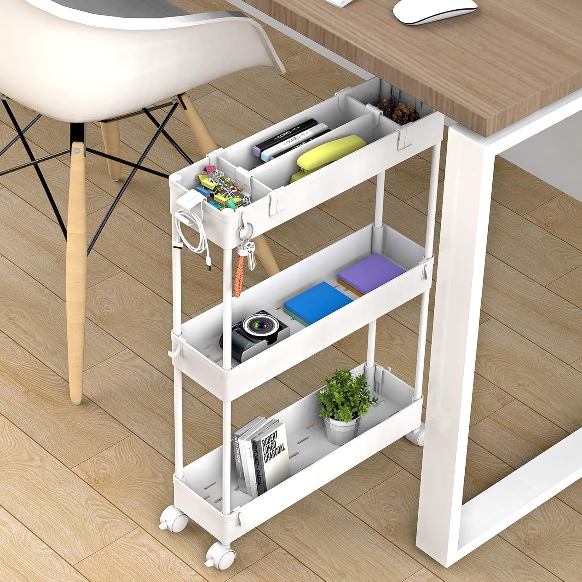 3-Tier Bathroom Rolling Utility Cart - Slim & Space Saving! - photo 4